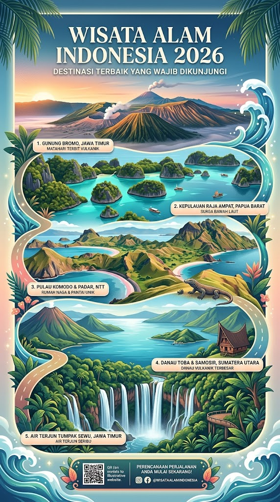 pemandangan wisata alam Indonesia yang indah